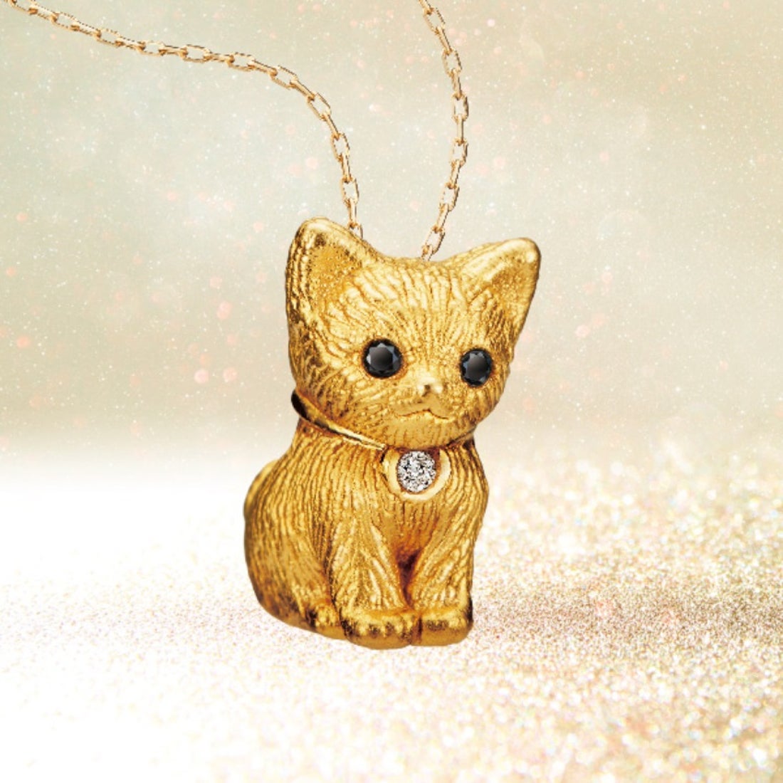 I・E・I SELECTION 〈純金の子猫〉ダイヤモンド入り24金製宝飾