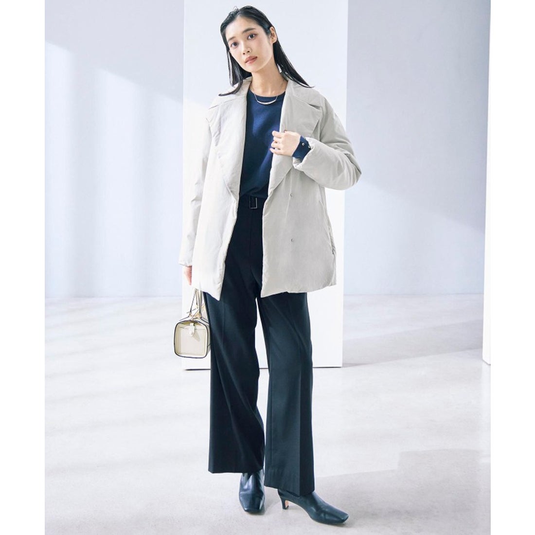 アイシービー ICB 【洗える】 シルキーウールダブルフェイス ニット