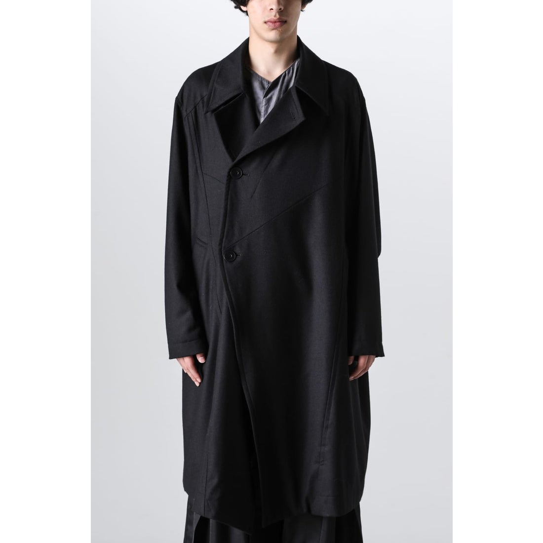 ユリウス JULIUS Wool Cashmere Saxony Over Size Long Coat （Black