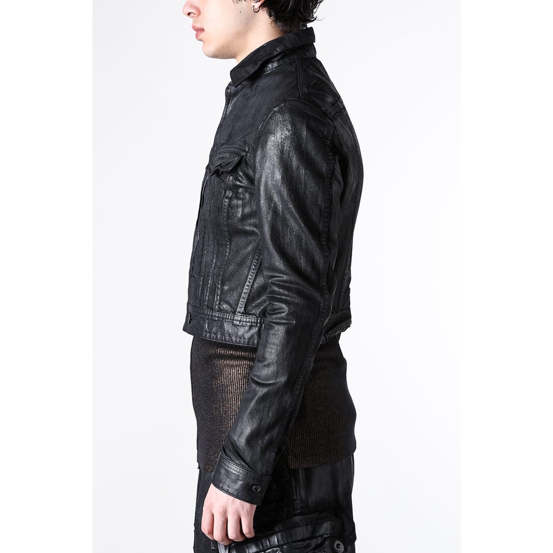ユリウス JULIUS COATED 10oz DENIM JACKET （BLACK） -FASCINATE