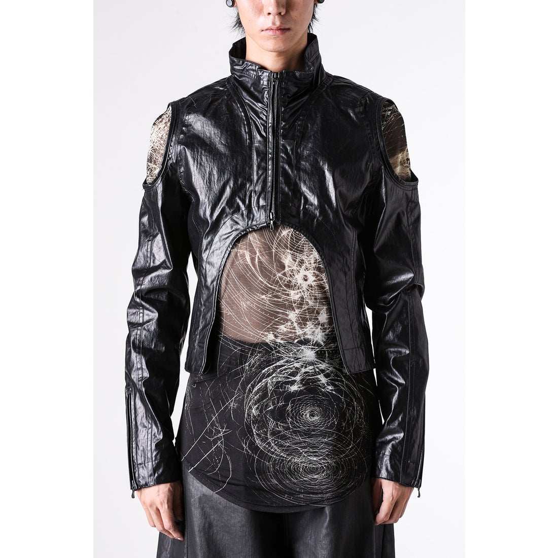 ユリウス JULIUS LAMINATED CLOTH BLOUSON （BLACK） -FASCINATE