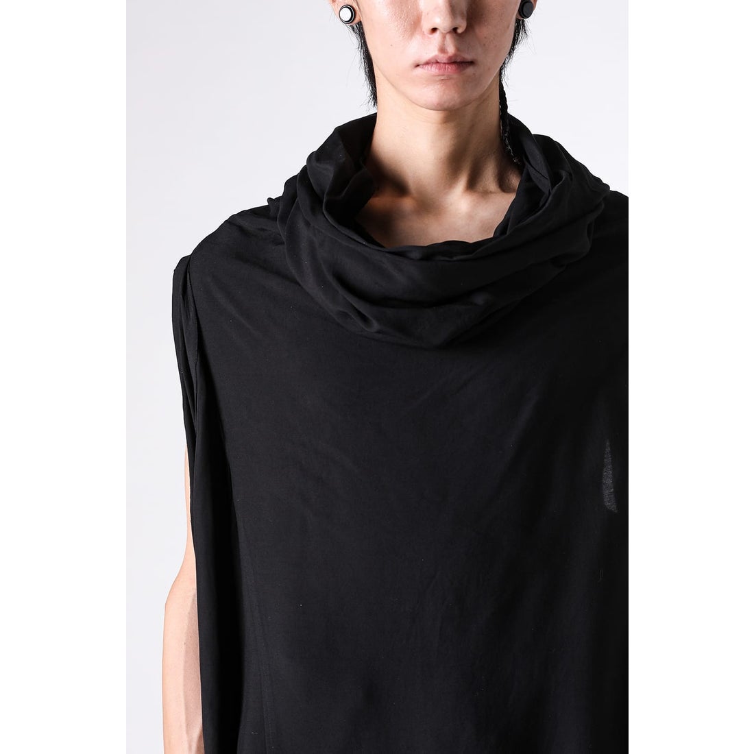 ユリウス JULIUS VISCOSE/CUPRO GABA DRAPE SHIRT （BLACK） -FASCINATE