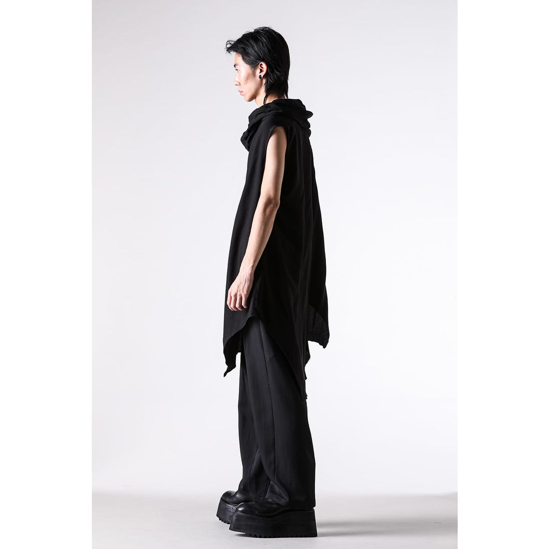 ユリウス JULIUS VISCOSE/CUPRO GABA DRAPE SHIRT （BLACK） -FASCINATE