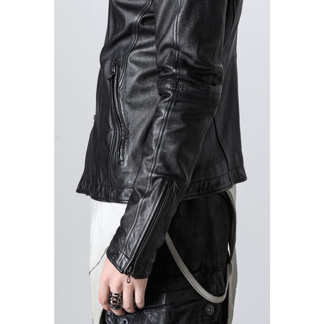 ユリウス JULIUS Leather Jacket （Black） -デザイナーズファッション