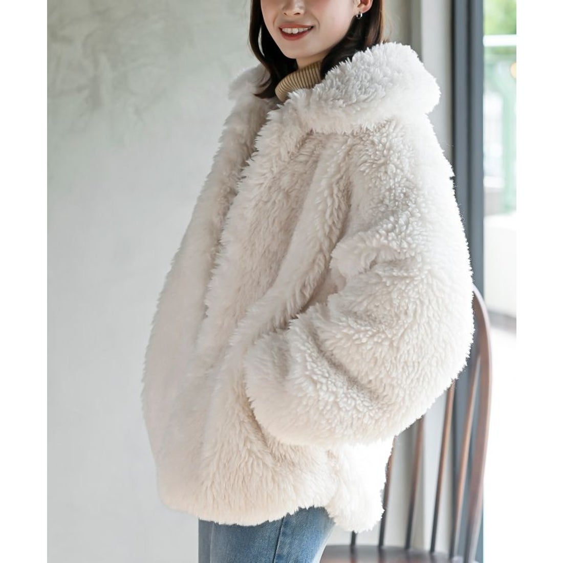 アールピーエス rps フェイクファーステンカラーショートコート