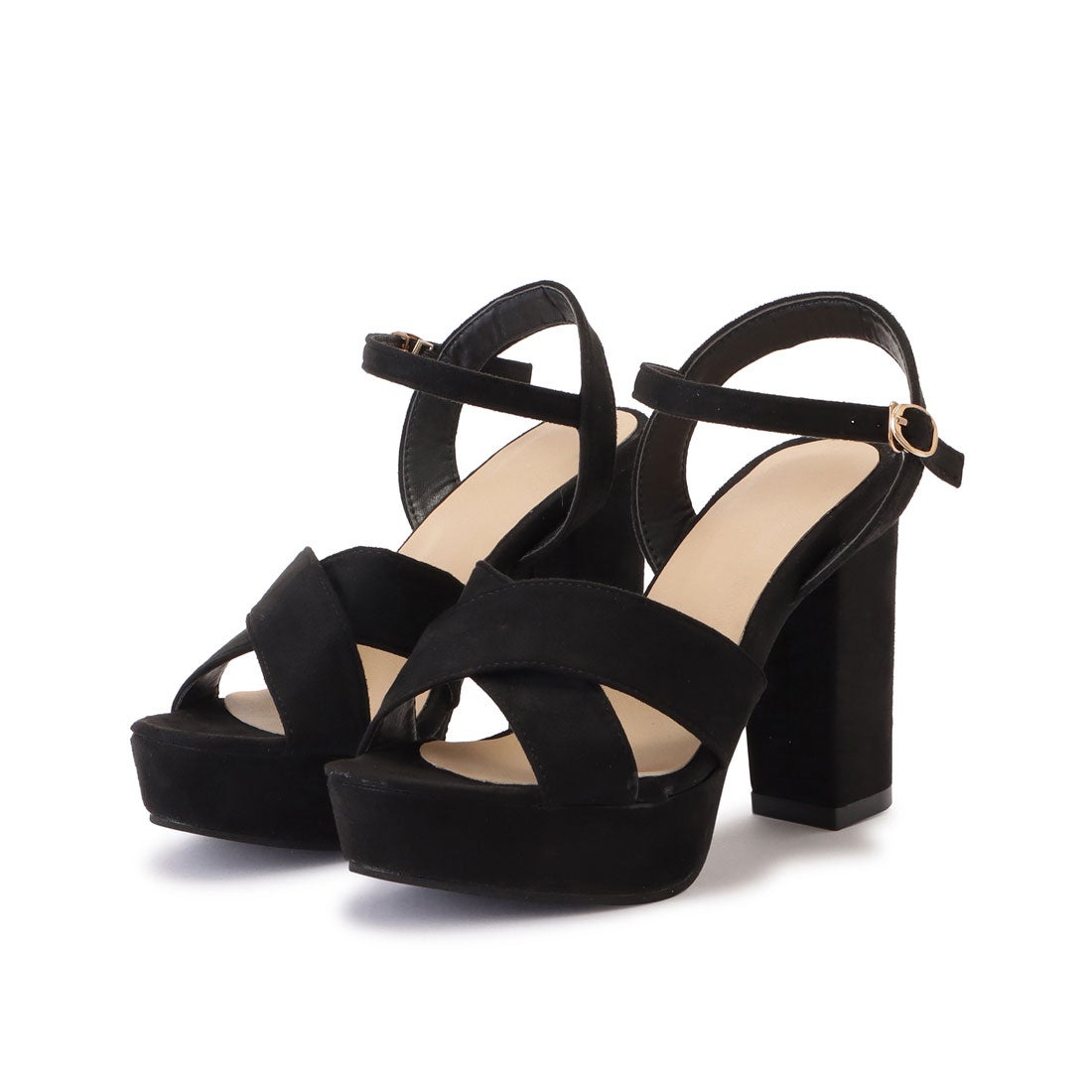 レースレディース Lace Ladies クロススエードチャンキーハイヒール