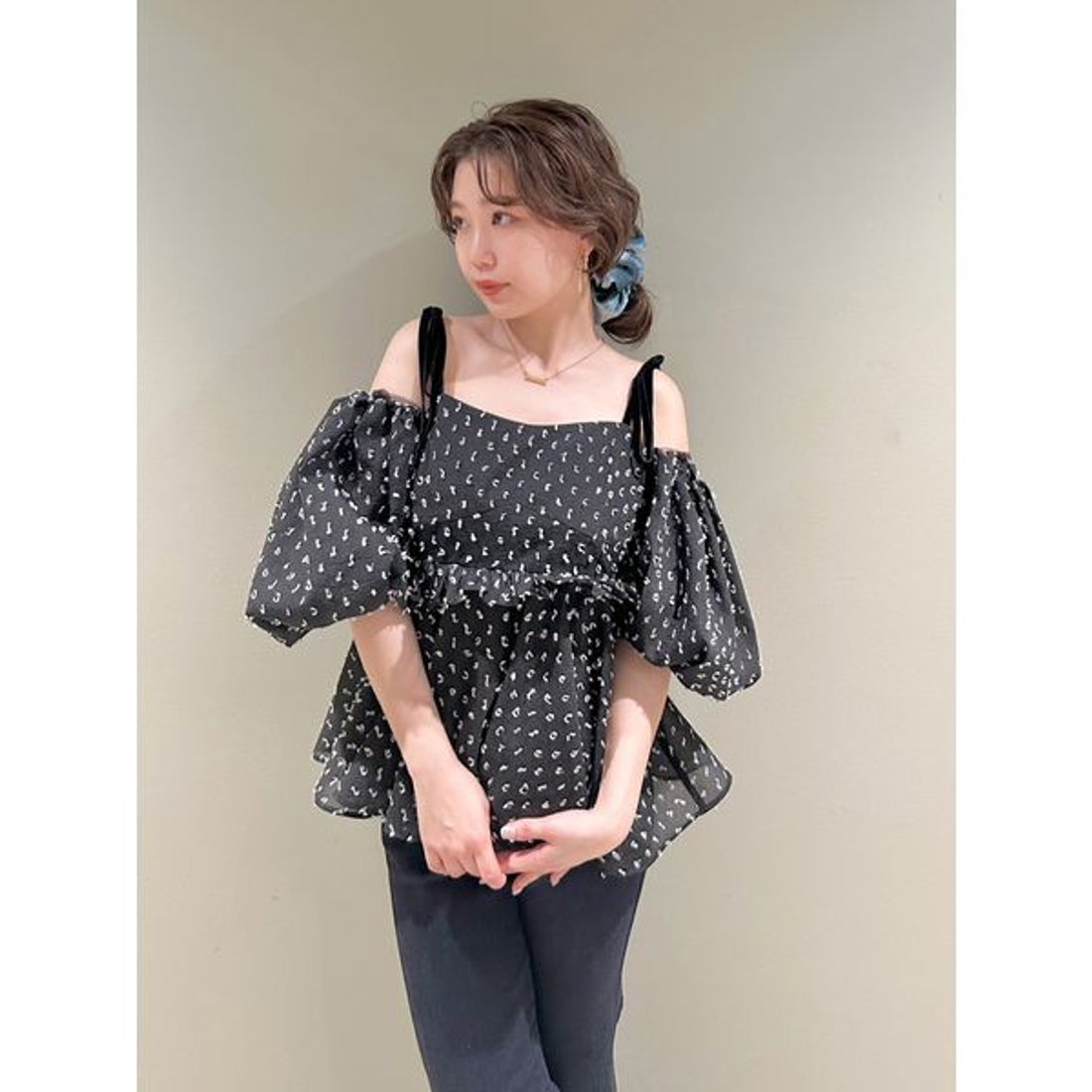 リリーブラウン LILY BROWN 3wayジャガードペプラムビスチェ （BLK