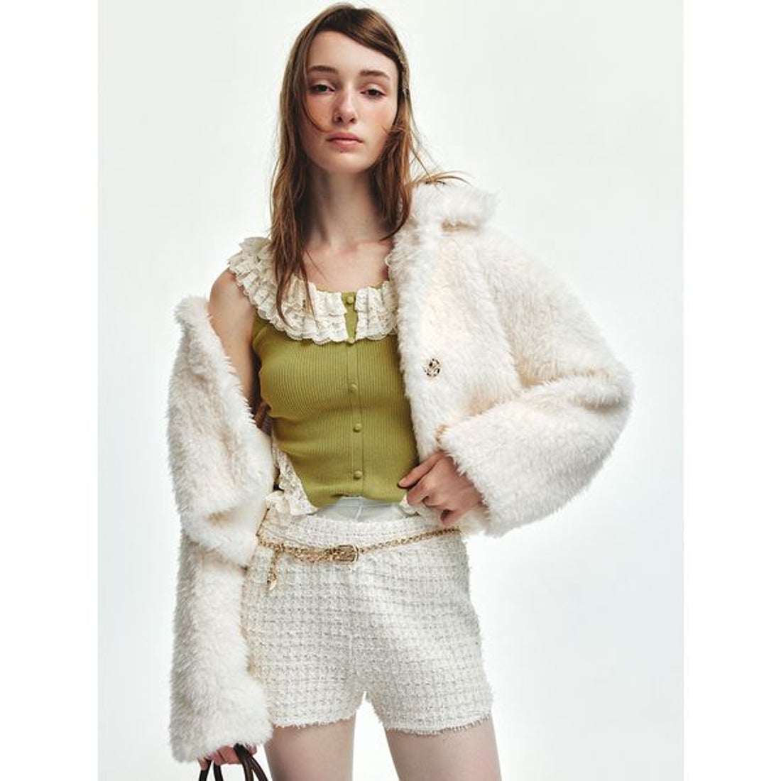 リリーブラウン LILY BROWN バリエファーショートコート （MOC