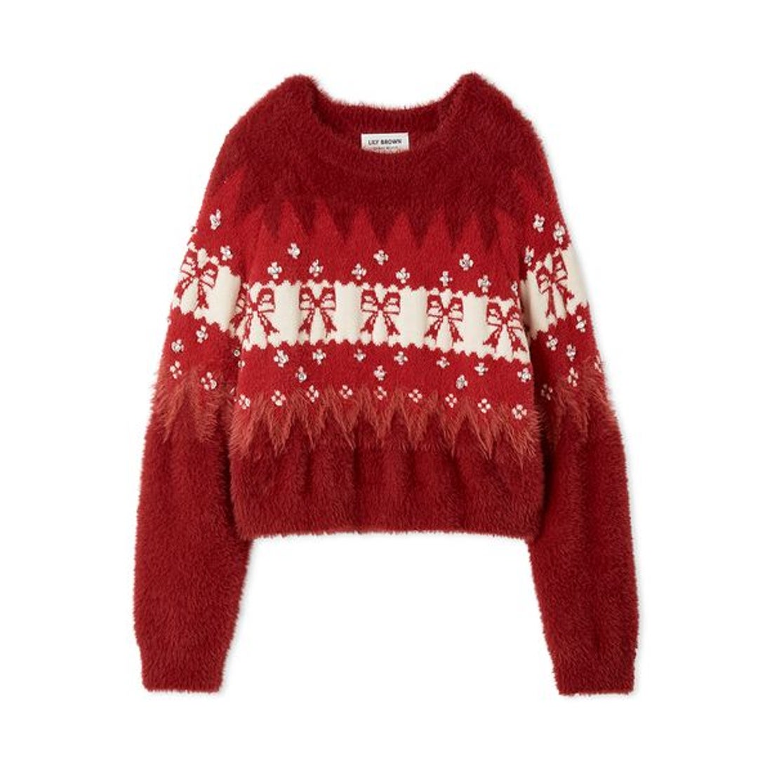 リリーブラウン LILY BROWN [L.B CANDY STOCK]リボンビジューニット