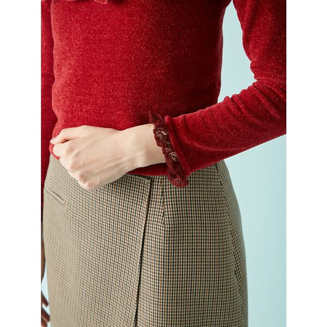 リリーブラウン LILY BROWN モールフリルニットトップス （WHT