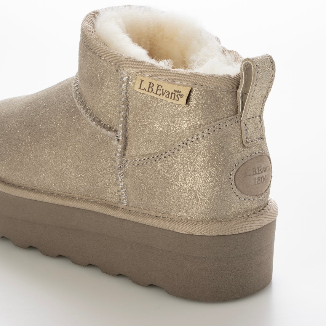 エルビーエヴァンズ L.B.Evans Dede 厚底ムートンブーツ （Pewter
