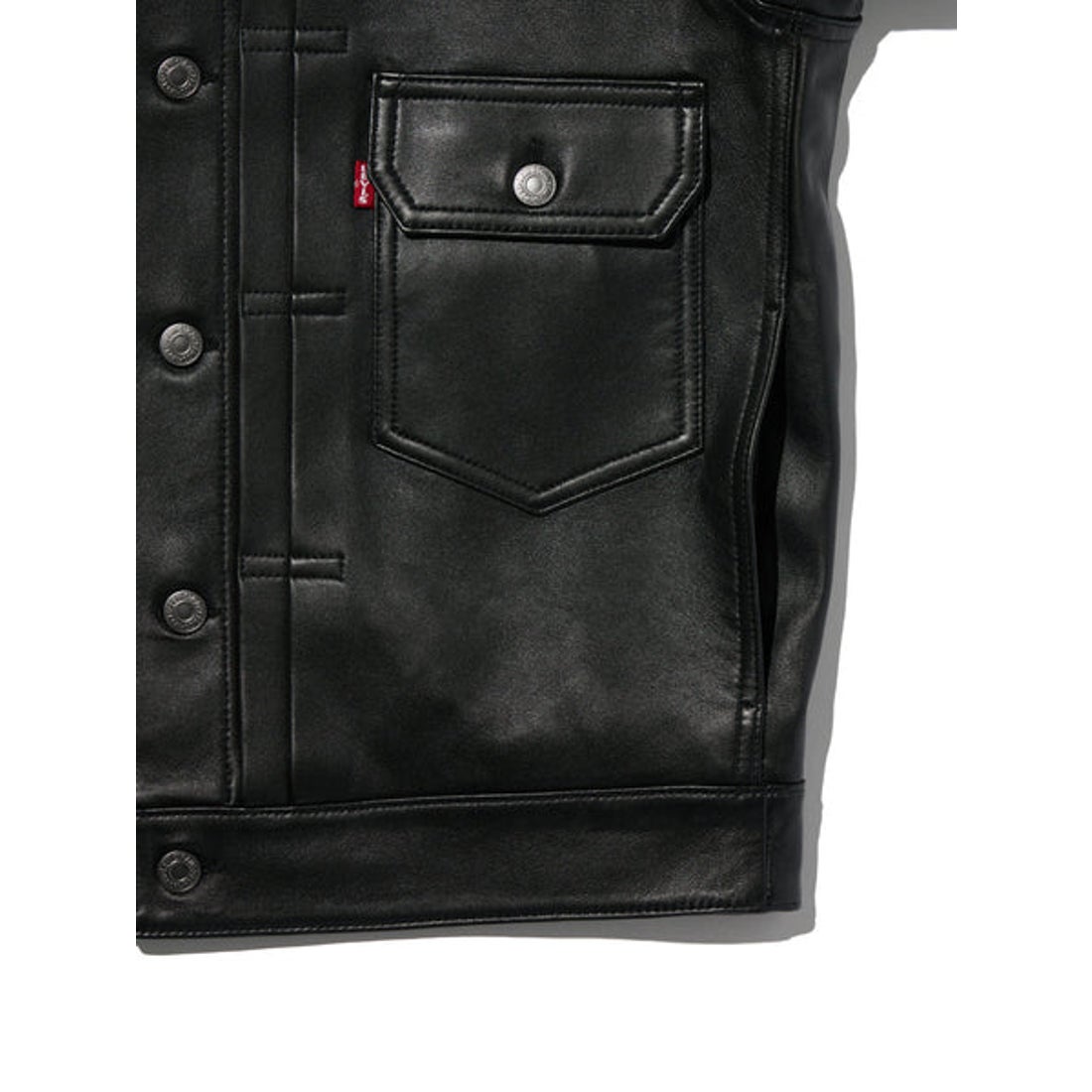 リーバイス LEVI'S PREMIUM BLACK TYPEⅡ TRUCKER LEATHER JACKET