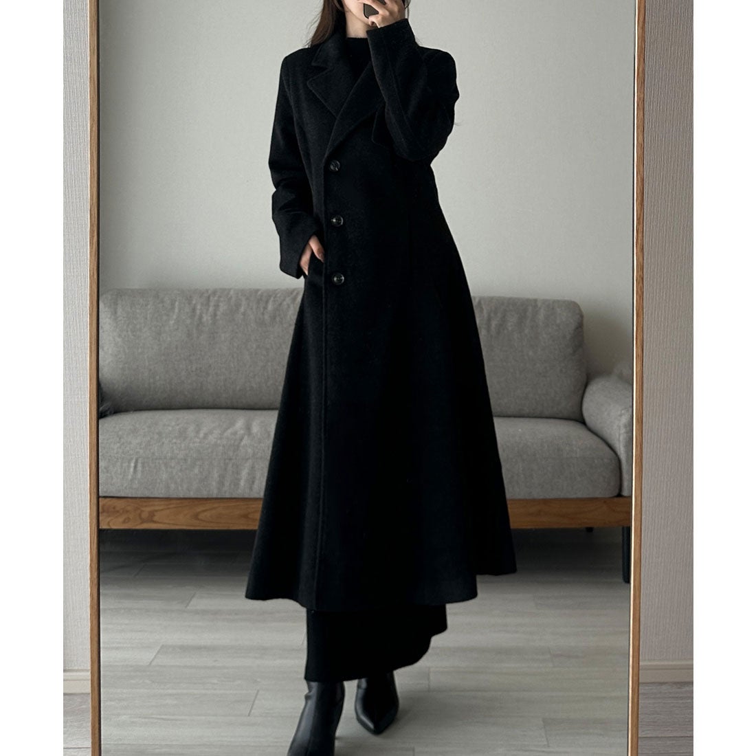 ルエレ Louere Louere ウエストシェイプフレアチェスターコート