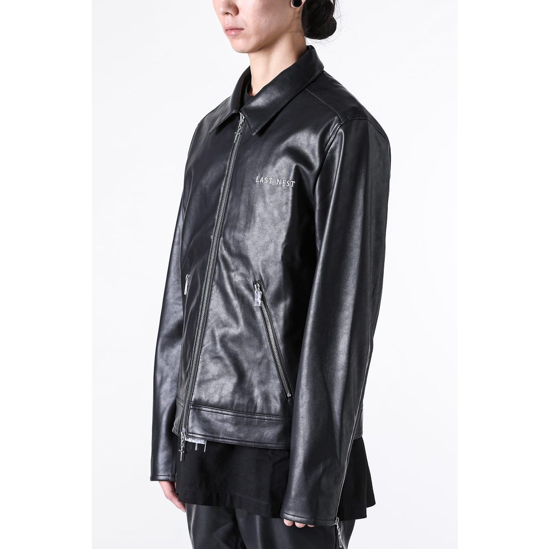 ラストネスト LAST NEST Leather Swing Top （Black） - ファッション