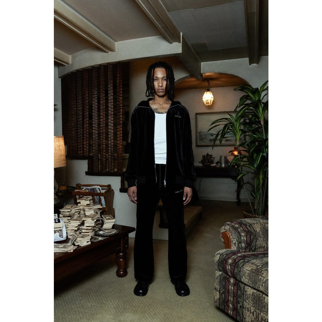 ラストネスト LAST NEST Velour Emb Track Jacket V2 （Black