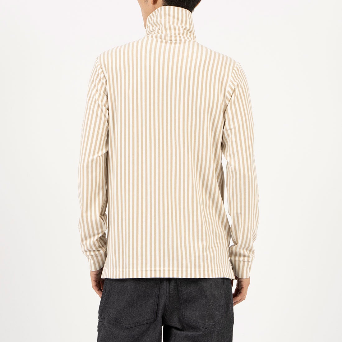 LANVIN SPORT ストライプ柄タートルネック長袖シャツ【ストレッチ