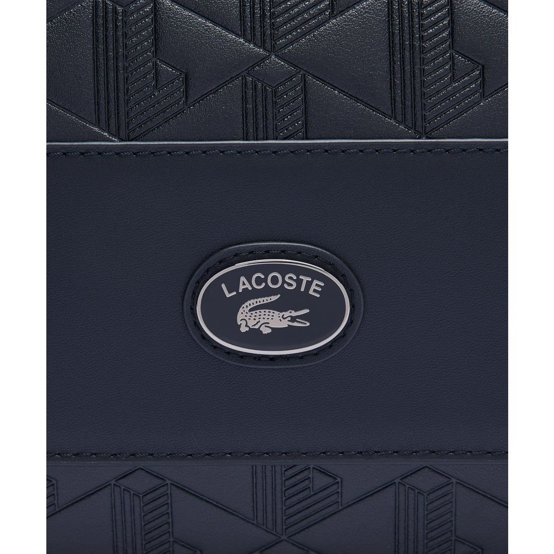 ラコステ LACOSTE モノグラム レザーフラップクローズサッチェルバッグ
