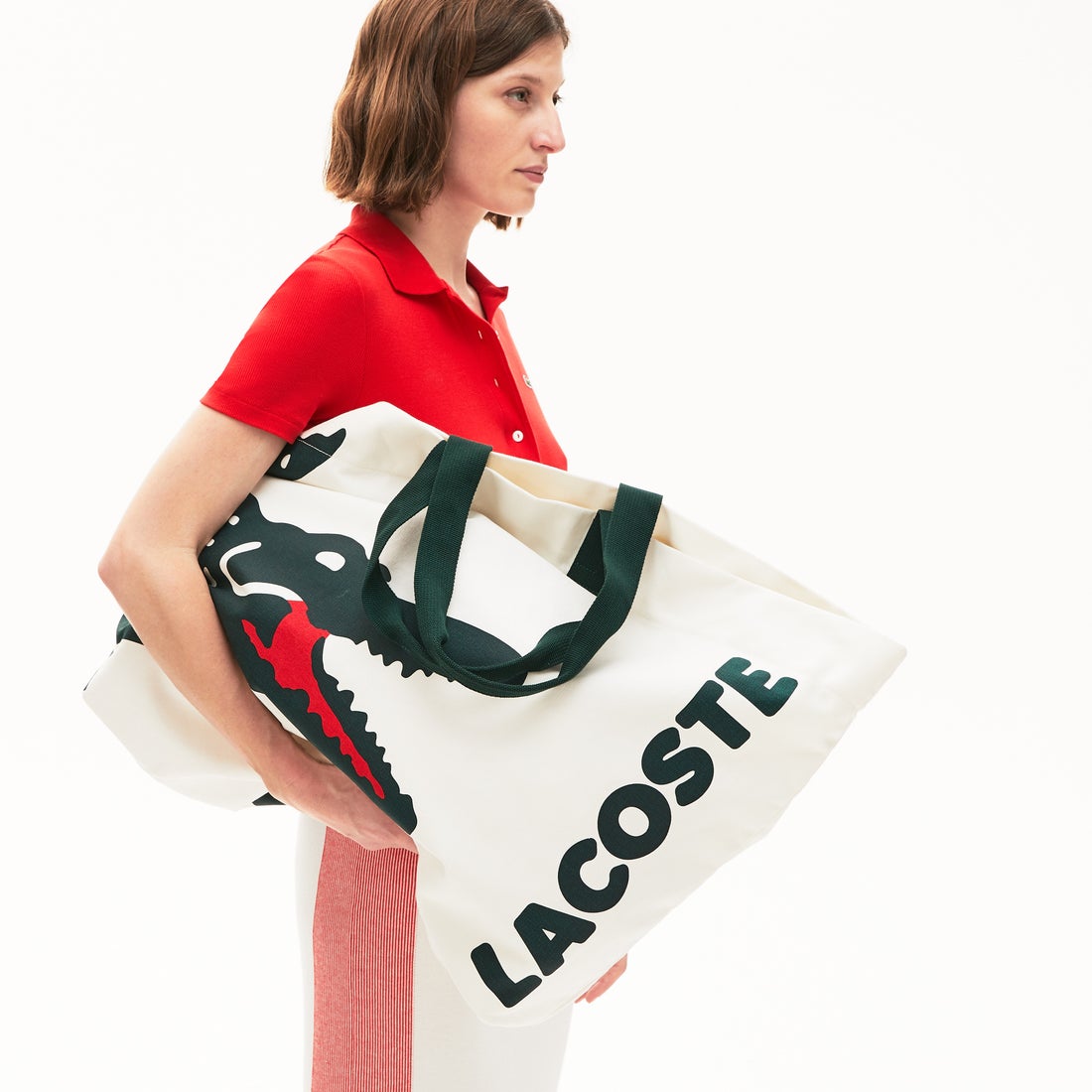 ラコステ LACOSTE BEACH PACK ワニロゴプリントトートバッグ