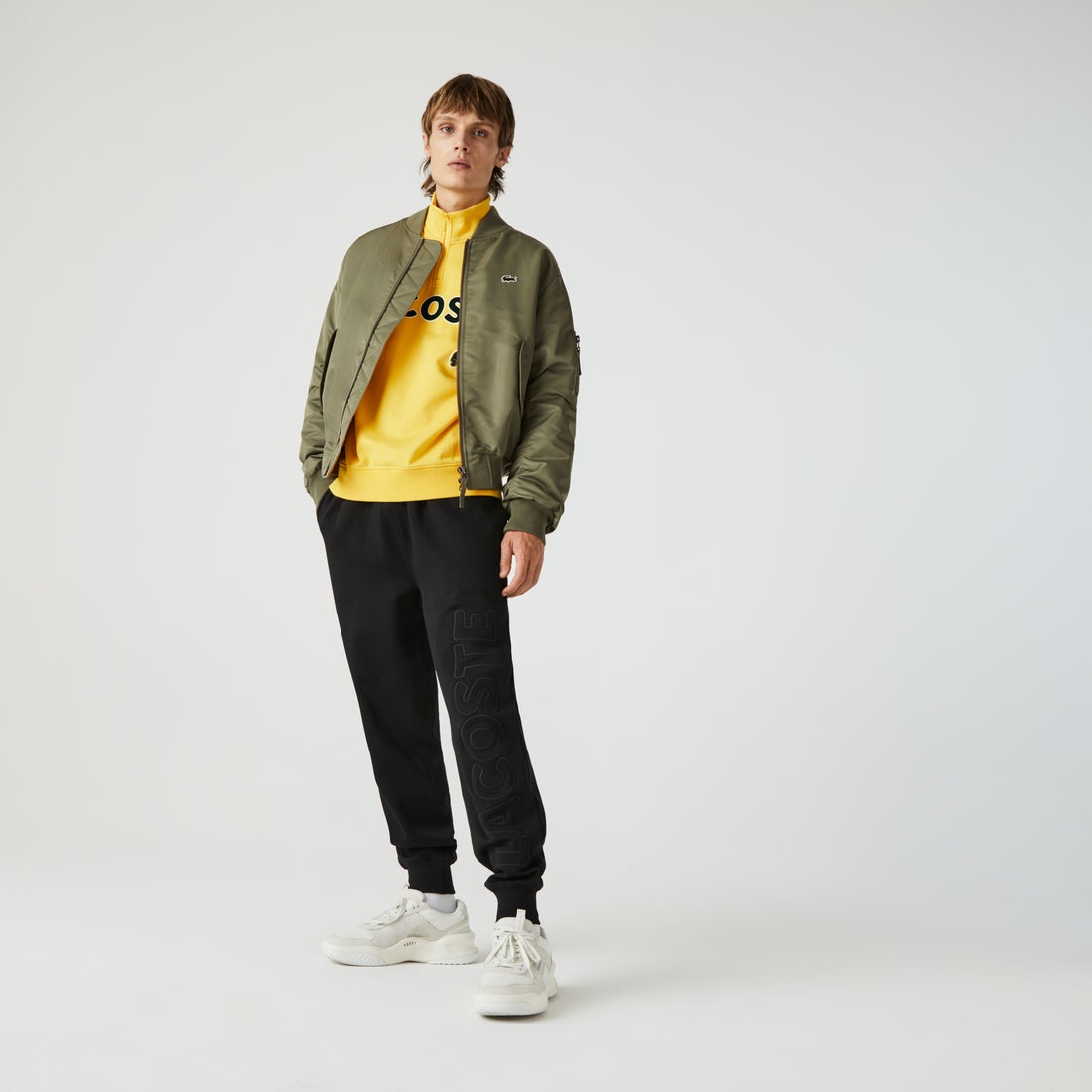 ラコステ LACOSTE LACOSTE L!VE ユニセックス フェルトロゴMA-1