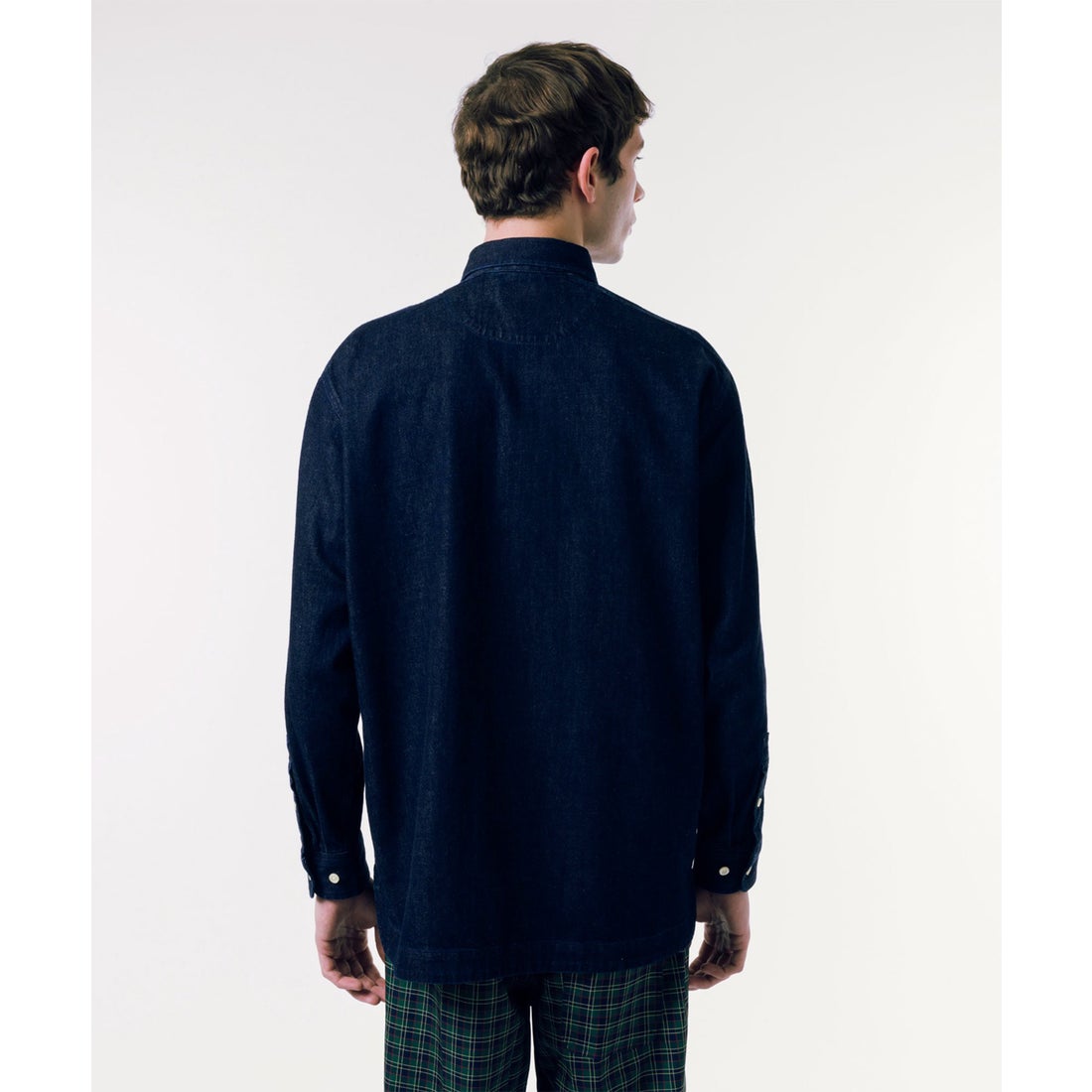 ラコステ LACOSTE バイアスカットデニムシャツ （インディゴブルー