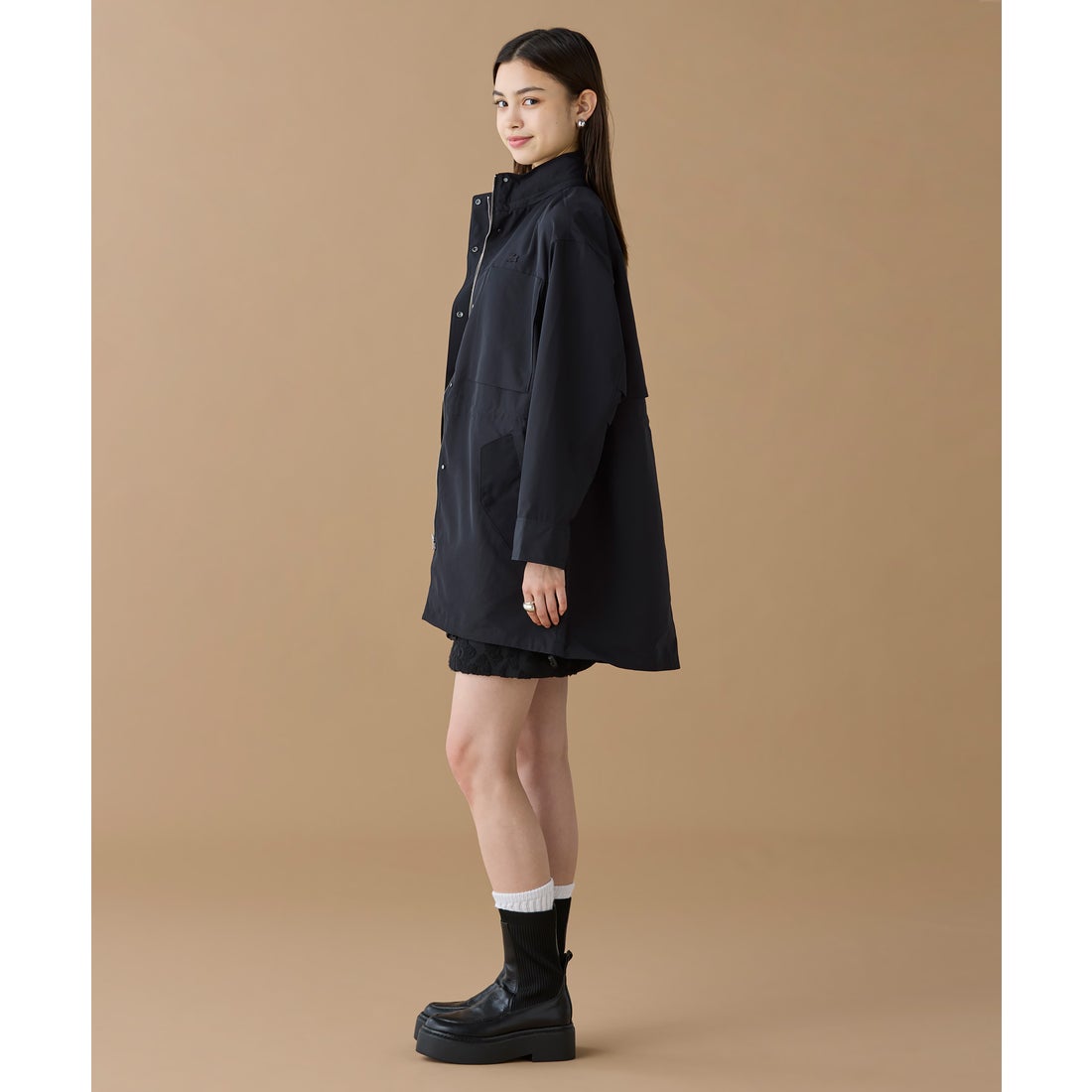 ラコステ LACOSTE ユーティリティマウンテンパーカ （ブラック