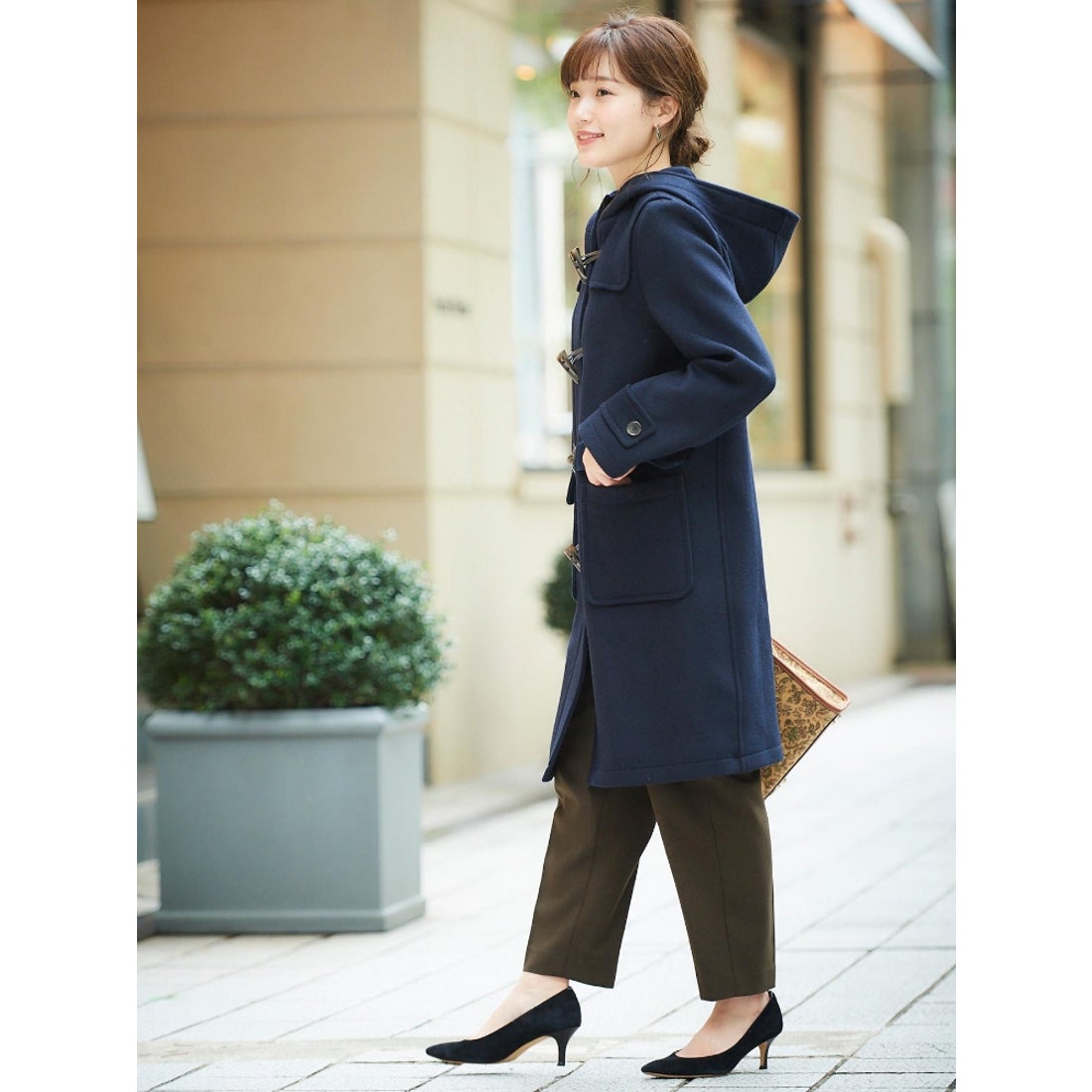 le.coeur blanc ウールカルゼダッフルコート（ブラウン） -靴