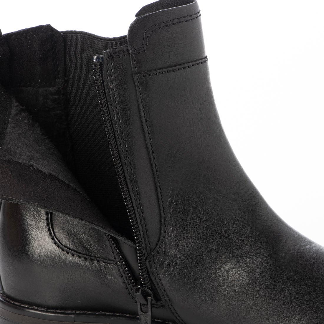 本革】 ベルトカバーサイドゴアブーツ 8704 （ブラック） -モード