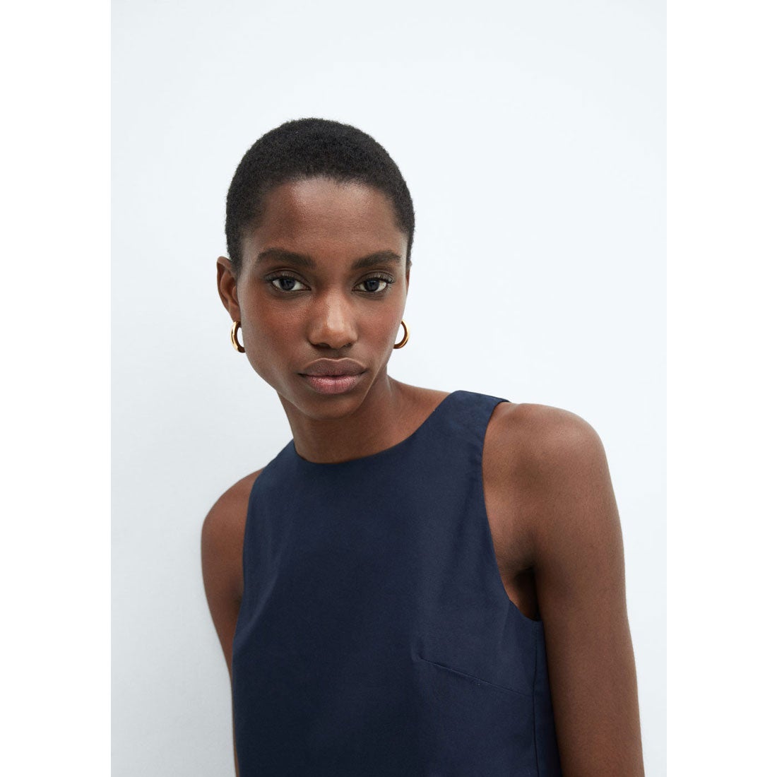 ノースリーブトップス .-- POPIS-H （ネイビーブルー） -MANGO