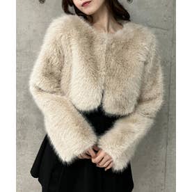 ミージェーン me Jane フェイクファーショート丈コート （ベージュ