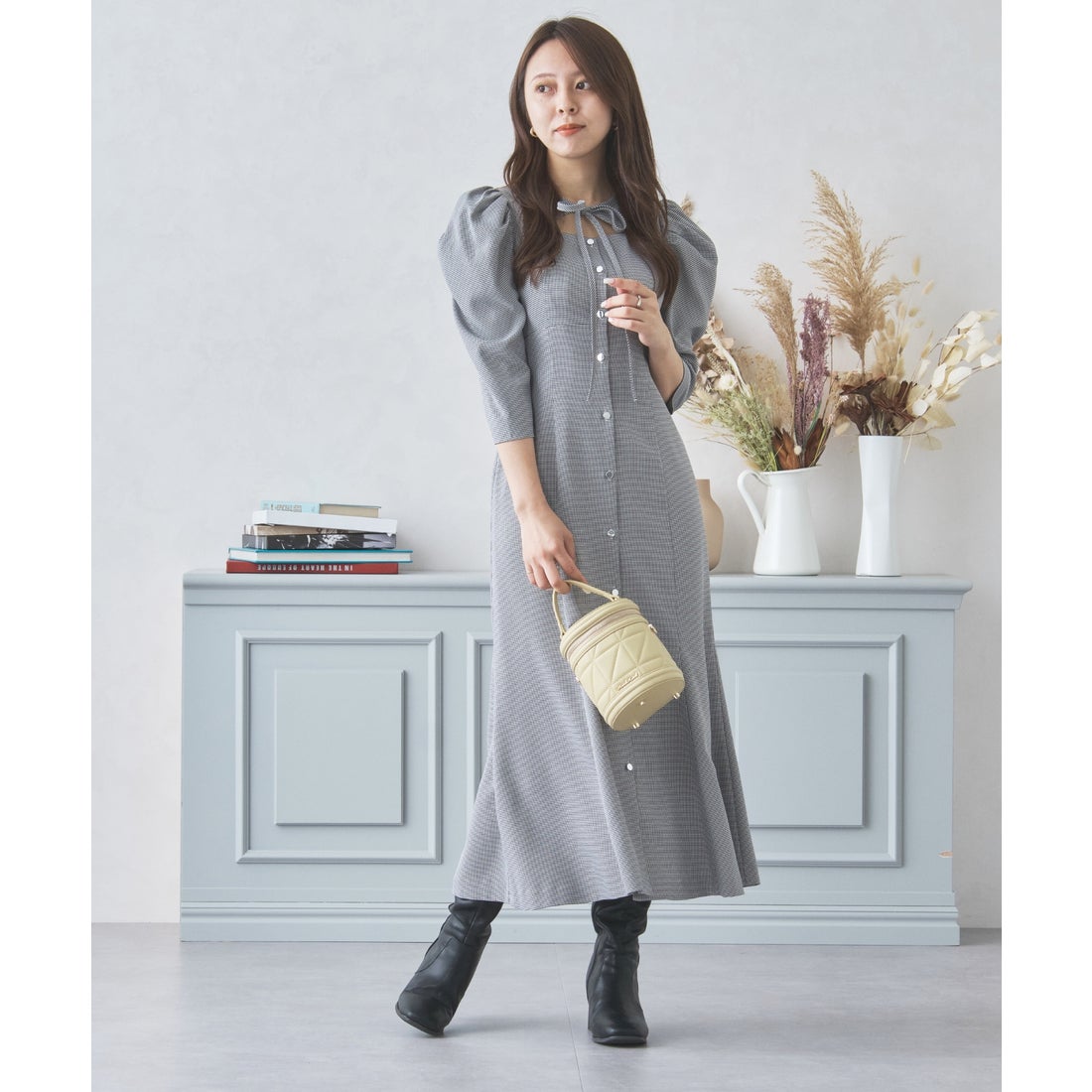 ミッシュマッシュ MISCH MASCH 【2024秋冬新作】チドリチェックリボン