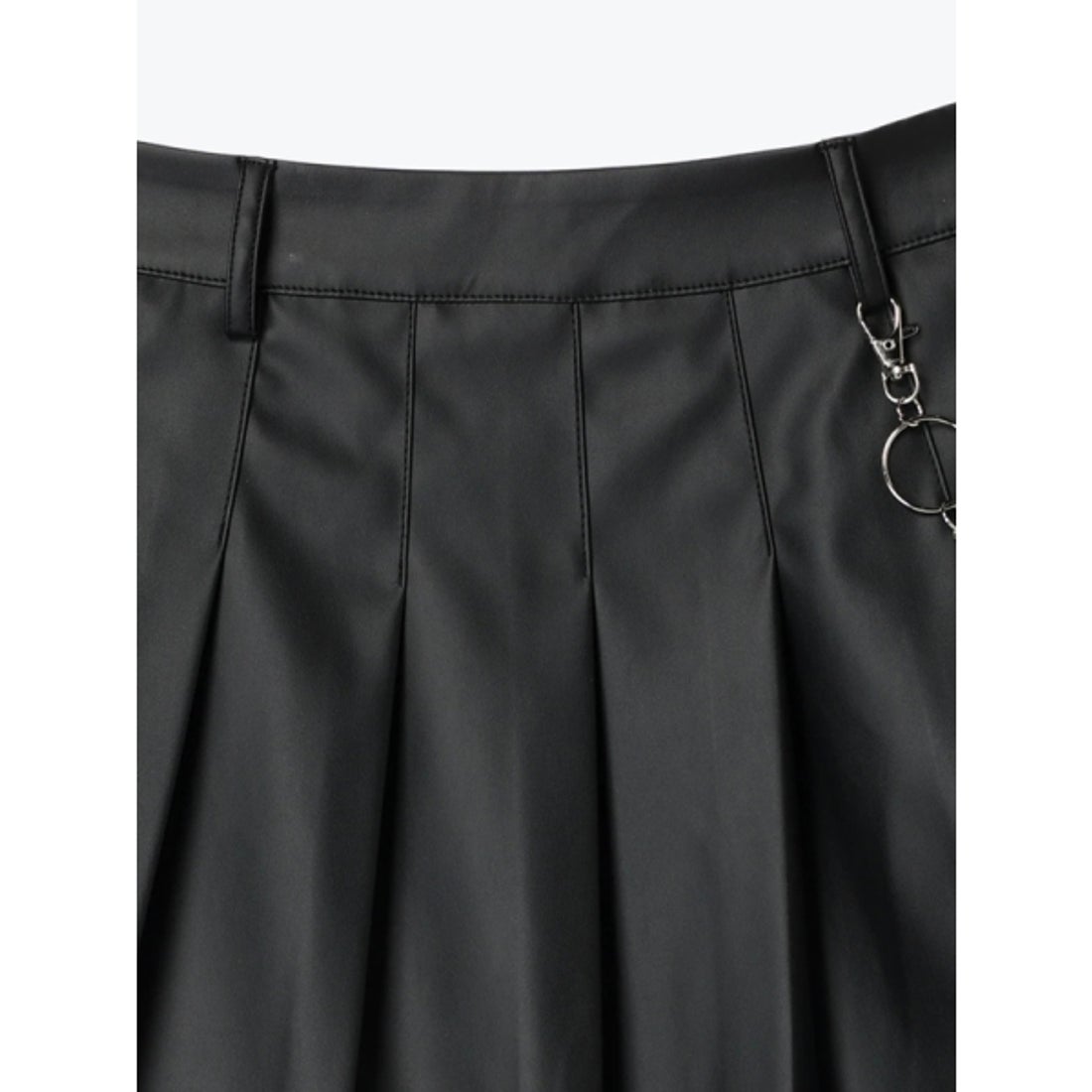 ノエミー NOEMIE ［丈42cm］チェーン付き裾レースプリーツスカート