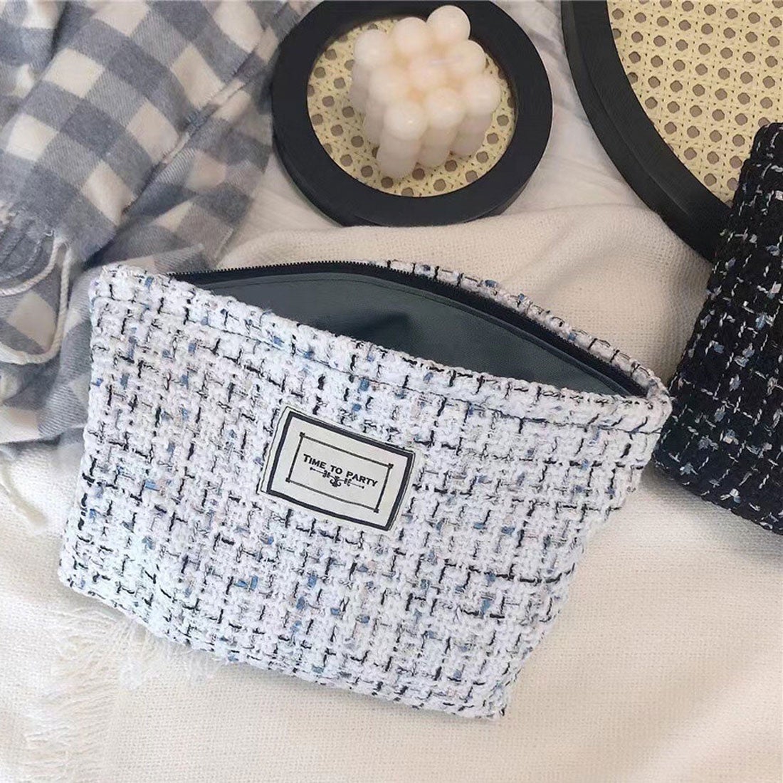 ノンヘッジ non-hedge ツイードポーチ （クロ） -靴＆ファッション通販