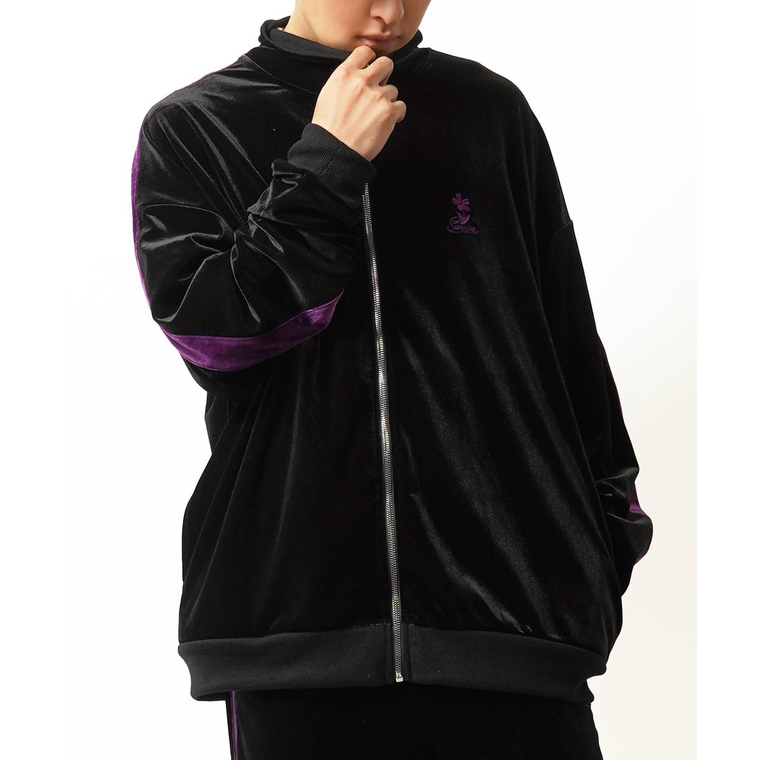 ワンフォークロージング 1111clothing ◇ベロア トラックジャケット