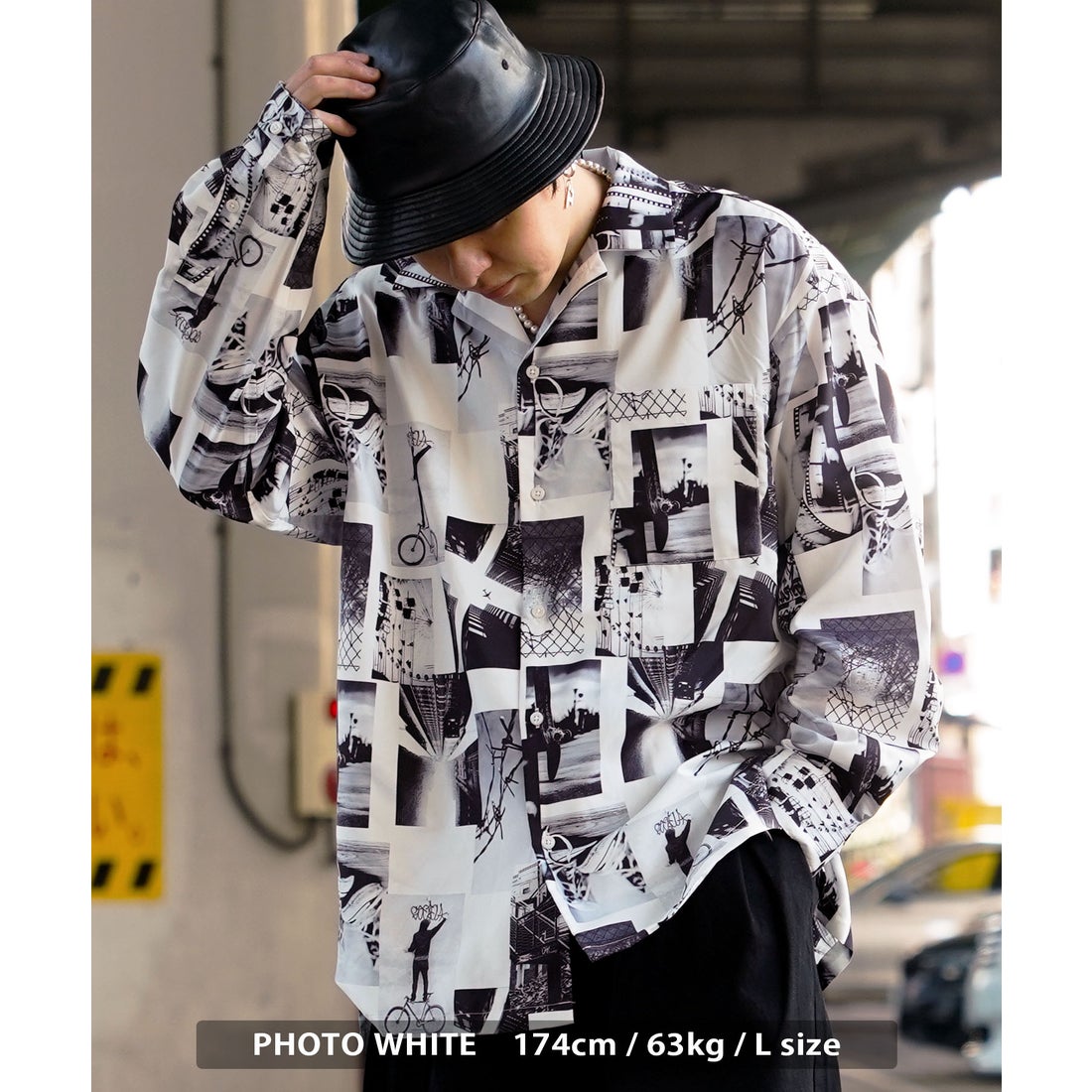 ワンフォークロージング 1111clothing ◇総柄 オープンカラー オーバー