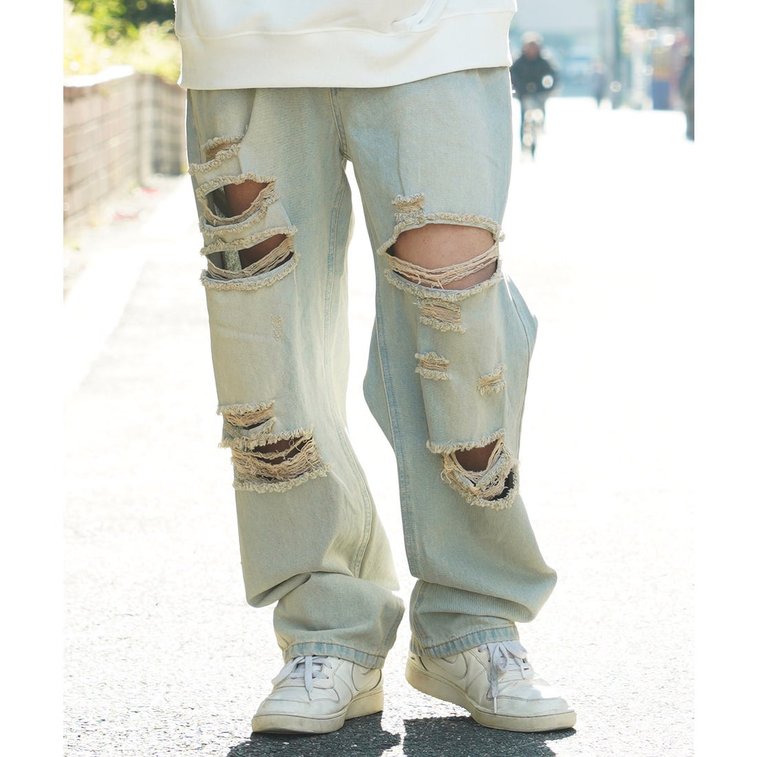 ワンフォークロージング 1111clothing ◇ワイドバギー クラッシュ