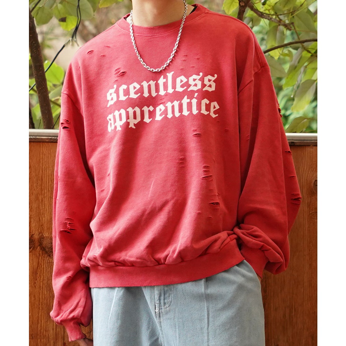 ワンフォークロージング 1111clothing ◇硫化染め ダメージ加工 ロゴ