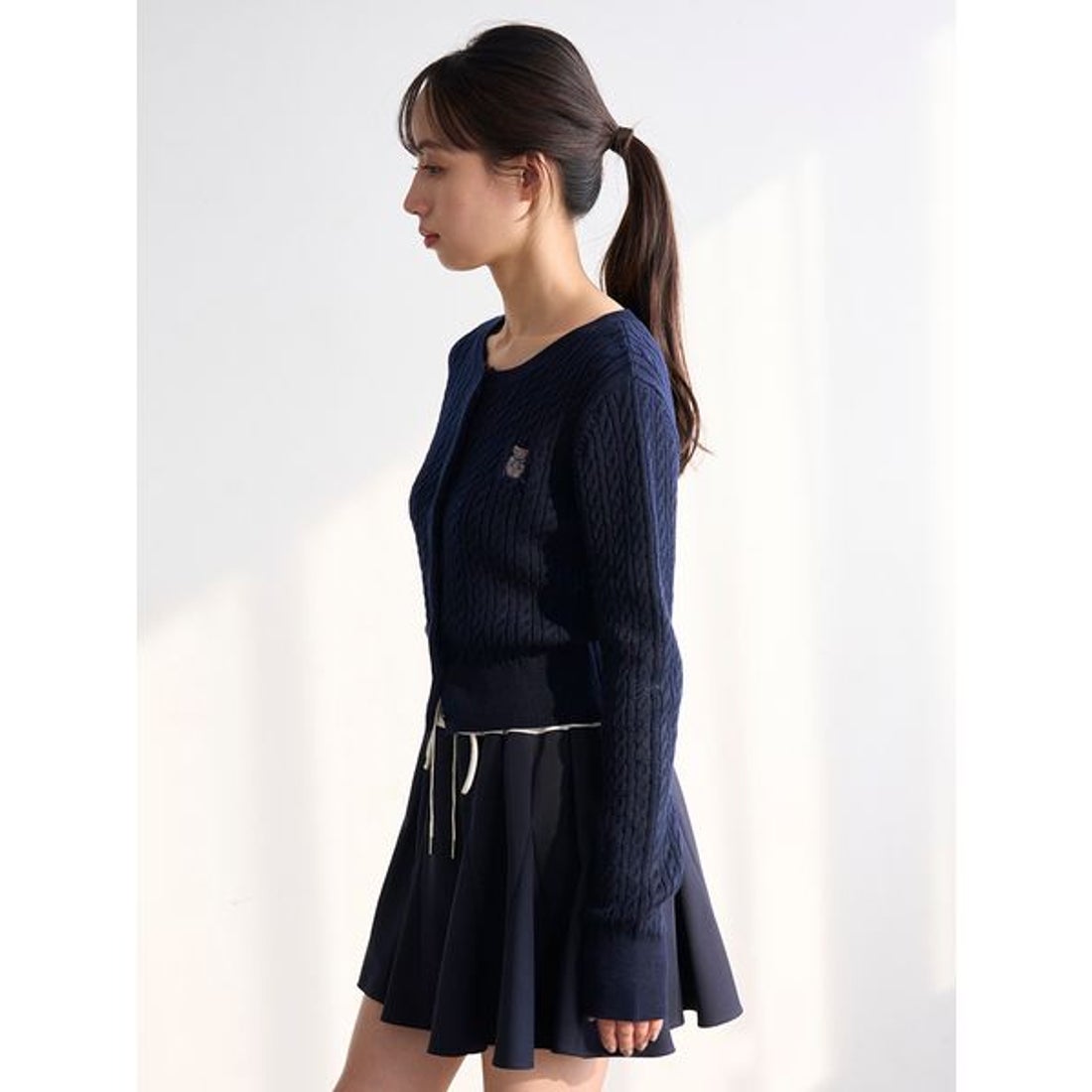 スナイデル SNIDEL リボンベアニットカーディガン （NVY