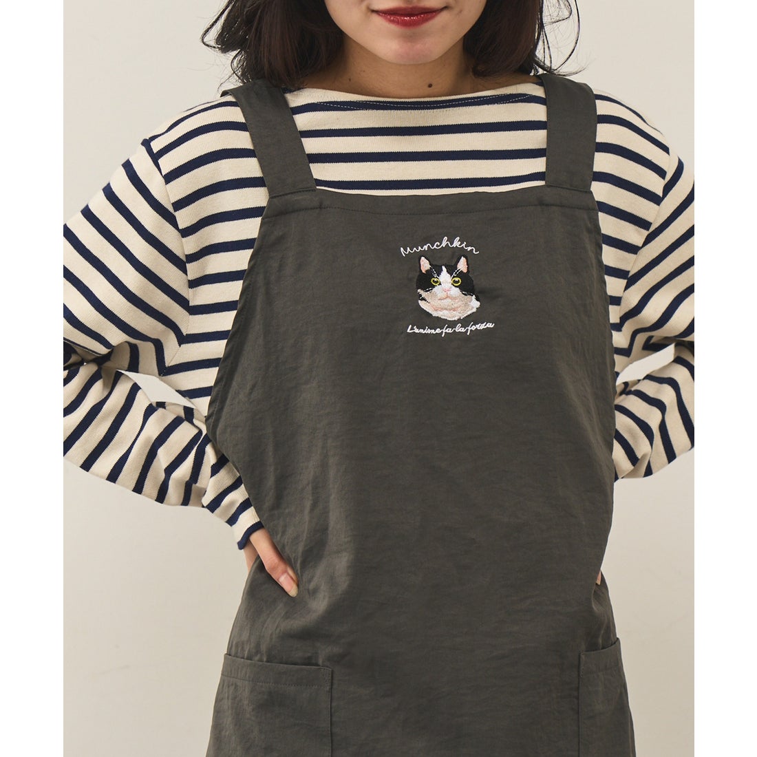 セットアップセブン SETUP7 アニマル刺繍クロスエプロン SNBD