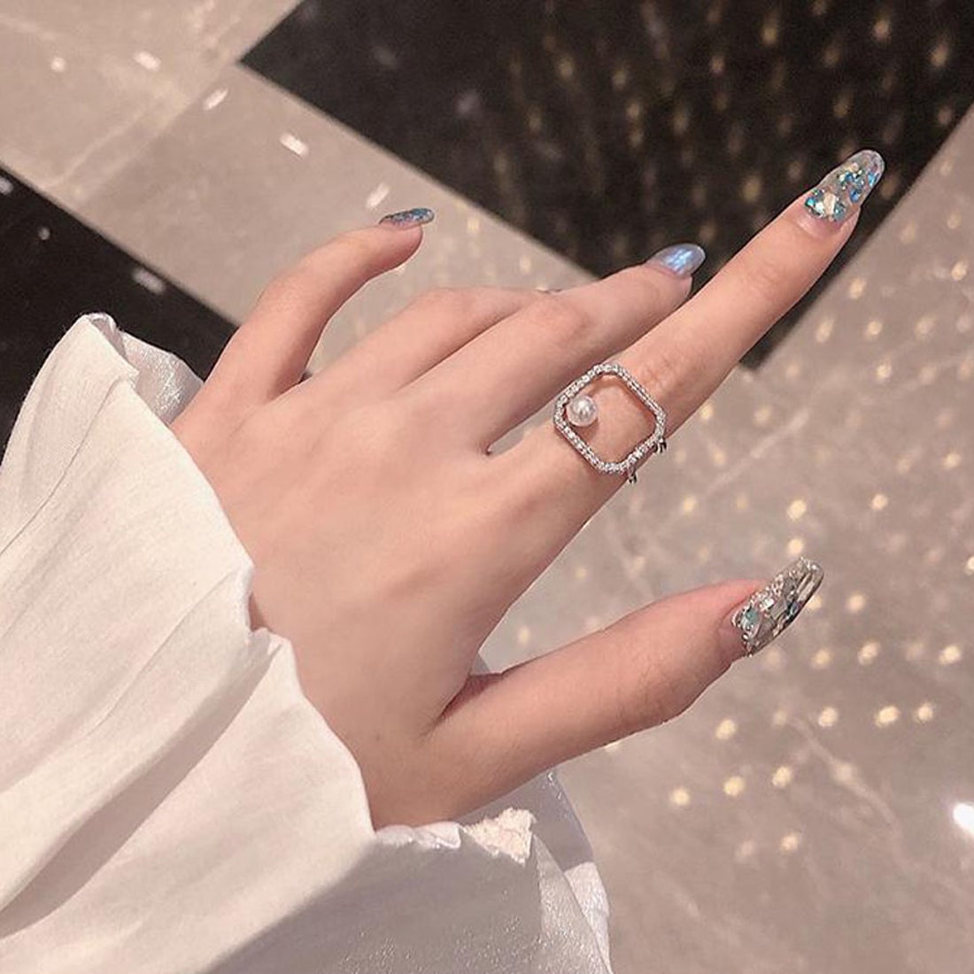 ショッピングゴー shoppinggo 指輪 パール オープン リング