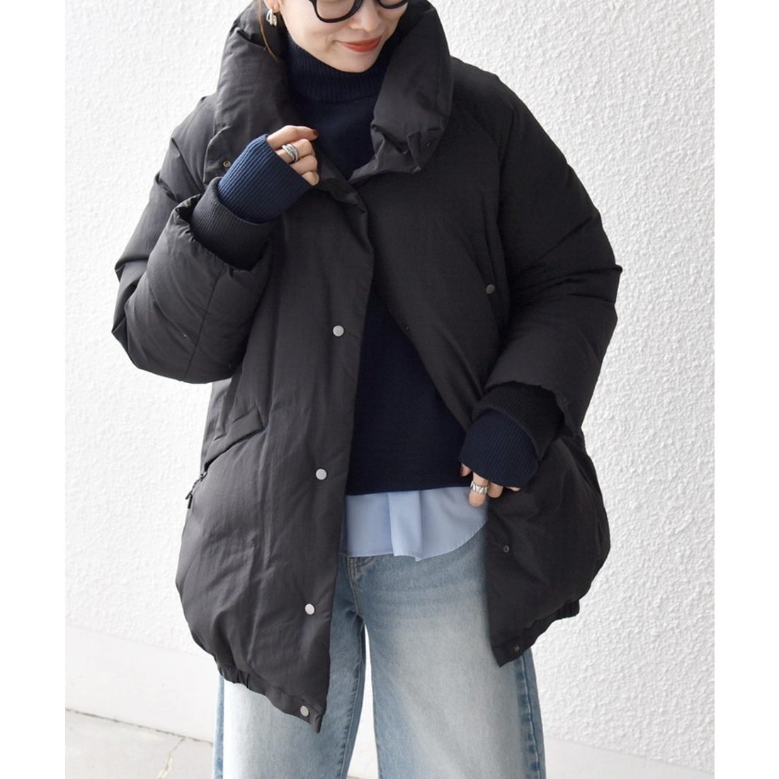 シップス エニィ SHIPS any SHIPS any: ナイロン スタンドカラー