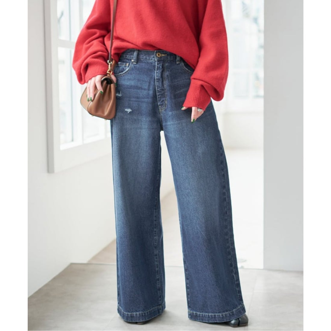 スピック＆スパン Spick & Span 《追加2》5 1/2 BAGGY DENIM （ブルー