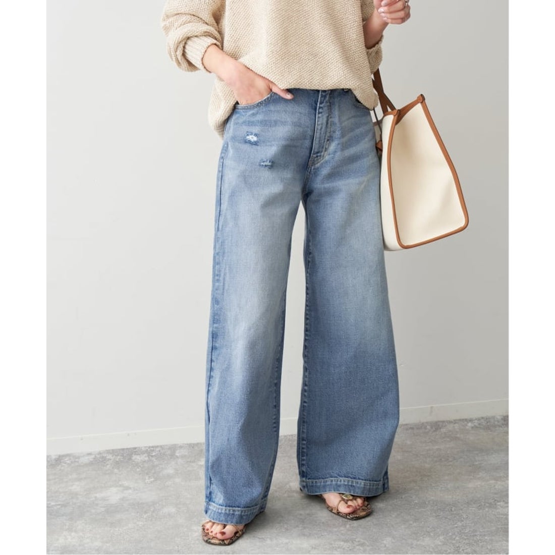 スピック＆スパン Spick & Span 《追加2》5 1/2 BAGGY DENIM （ブルー