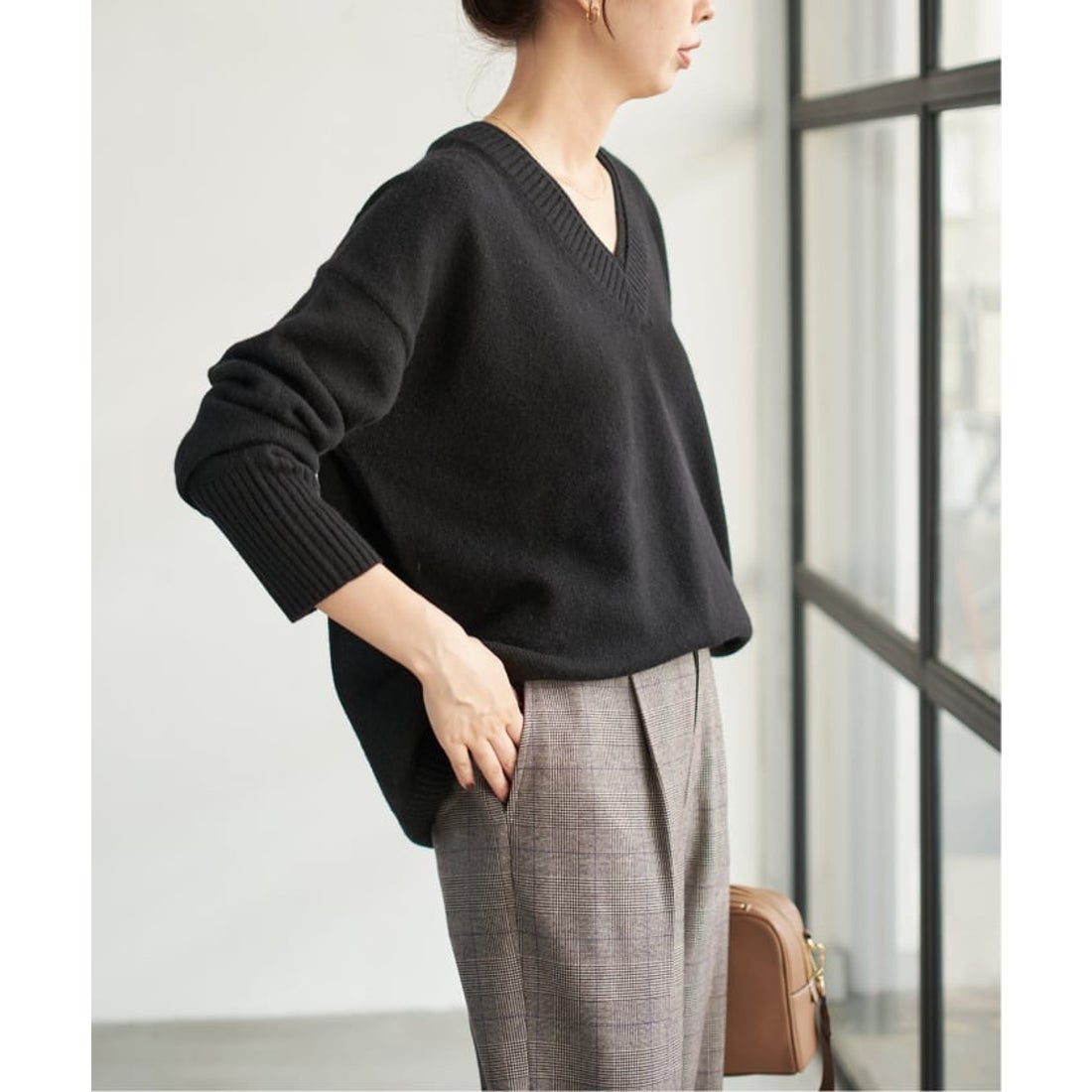 スピック＆スパン Spick & Span W/CA Vネックニット （ベージュ