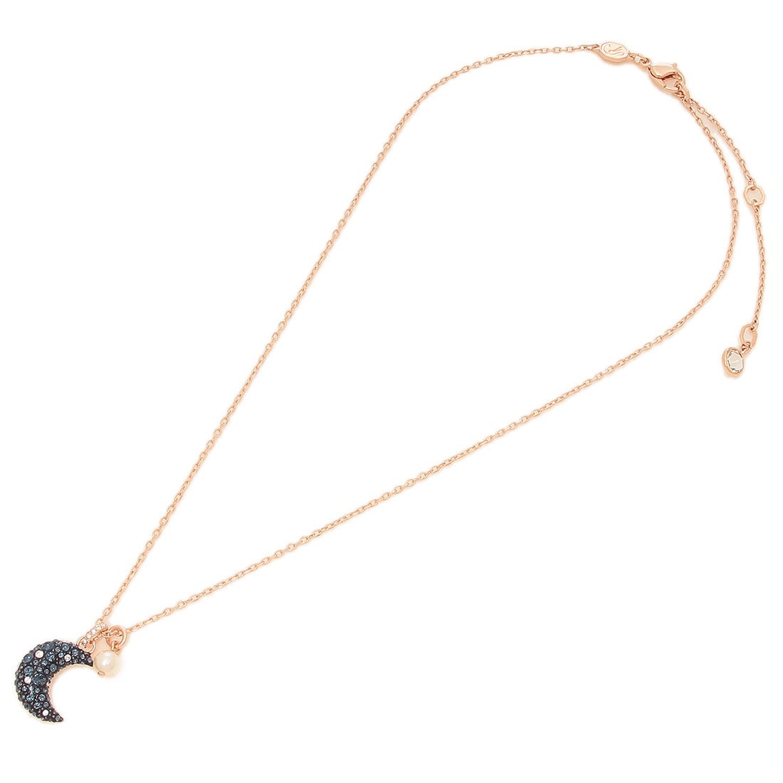 スワロフスキー SWAROVSKI ネックレス ペンダント ネイビー シルバー