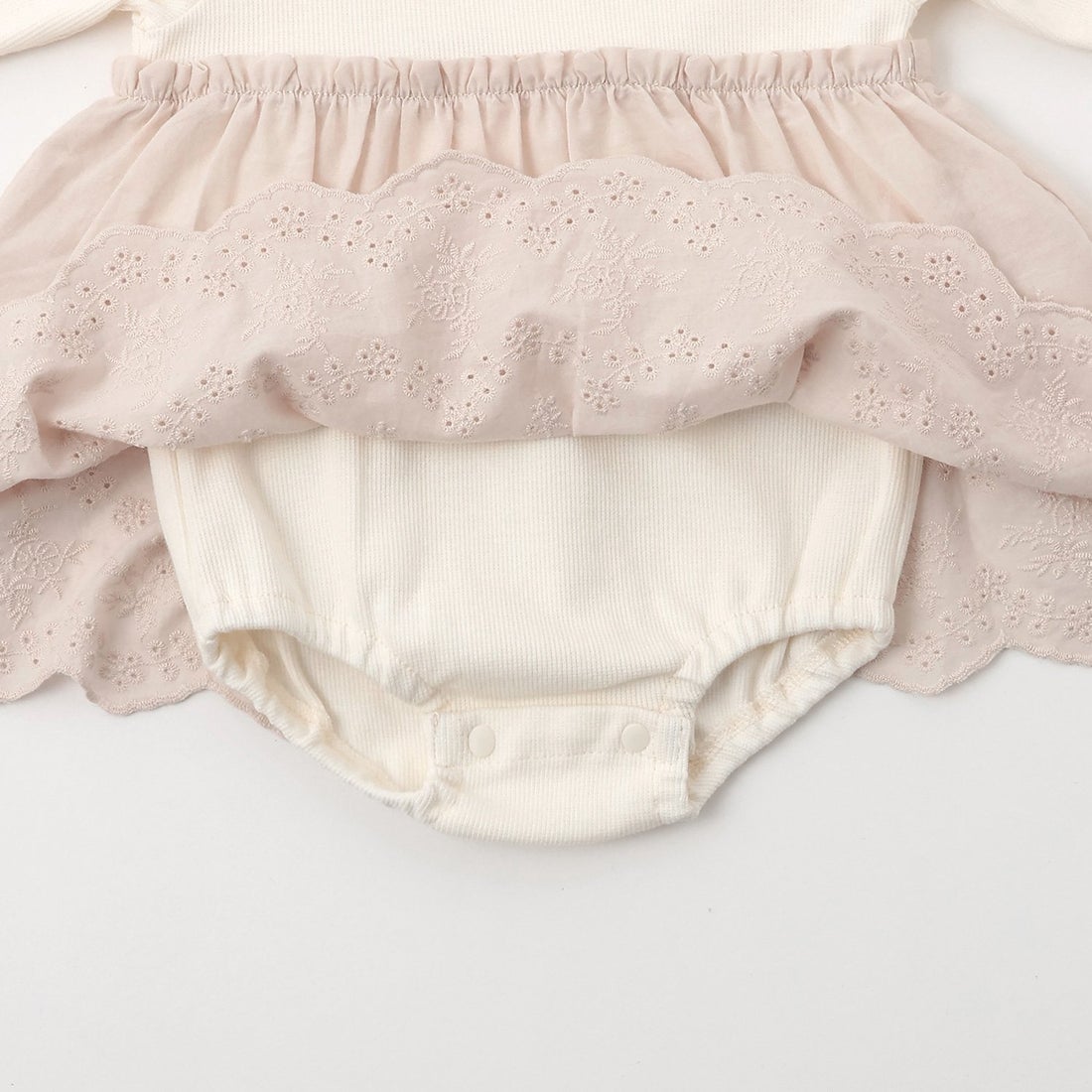 プティマイン petit main 【リンク】クロシェベスト付きロンパース