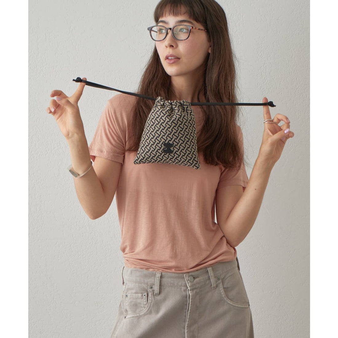 イアクッチ IACUCCI モノグランマ ポーチJACQUARD/RUGA （black） -靴