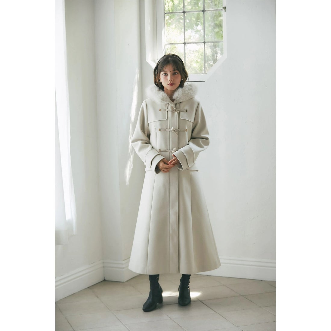 トッコクローゼット tocco closet 取り外し可能なファー付きフィット