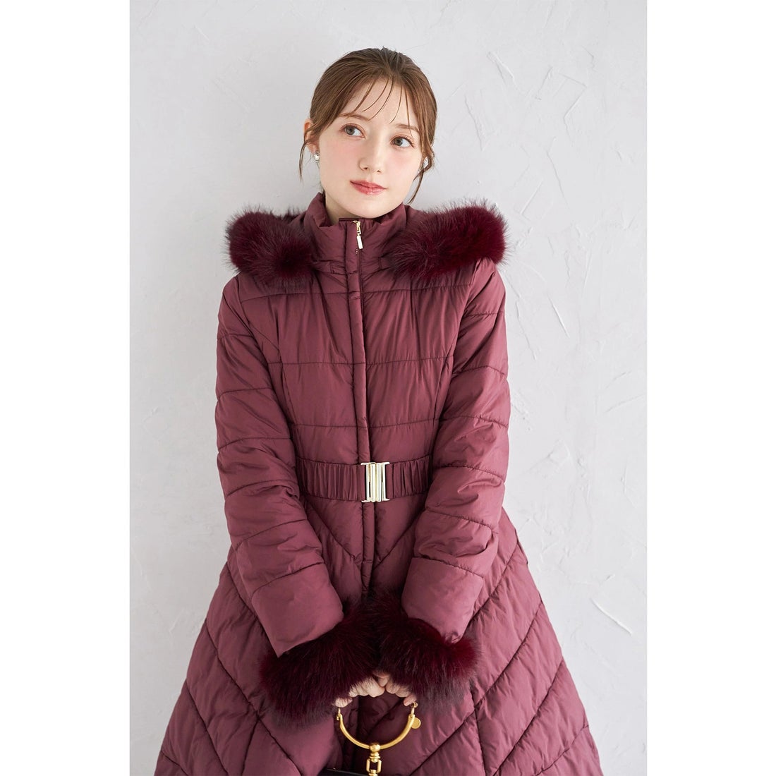 トッコクローゼット tocco closet 取り外し可能なファー＆ベルト付き