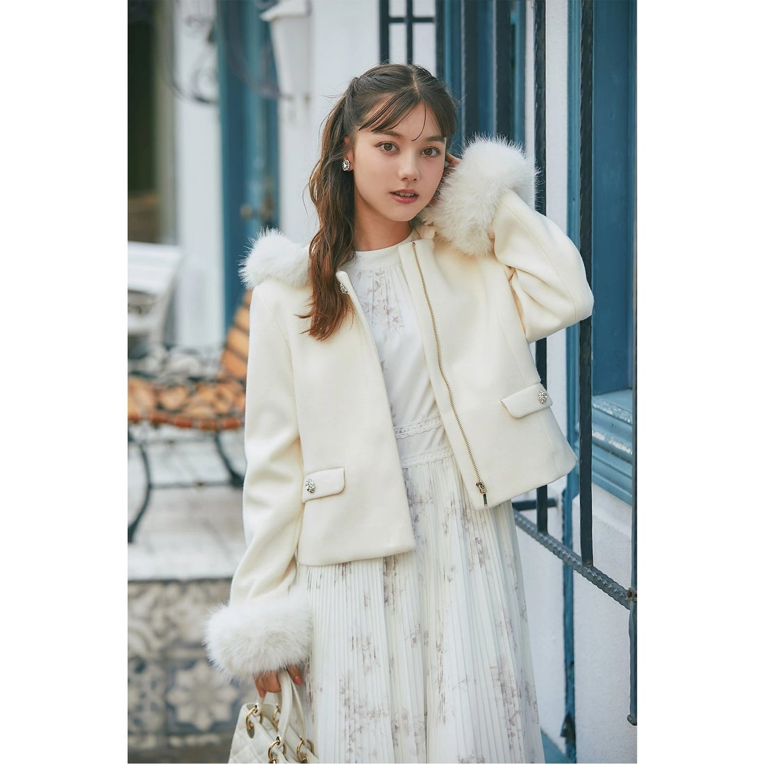 トッコクローゼット tocco closet 取り外し可能なファー付きビジュー