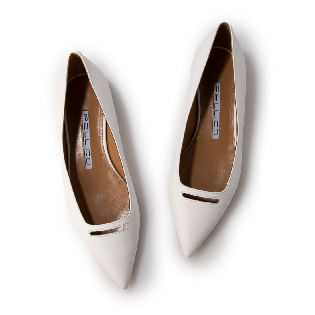 ペリーコ PELLICO ANIMA ANELLI フラットパンプス （WHITE